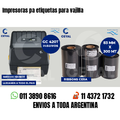 Impresoras pa etiquetas para vajilla