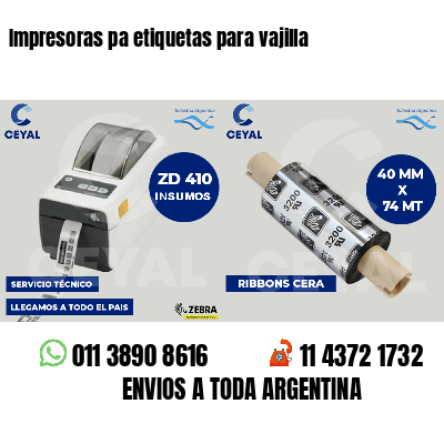 Impresoras pa etiquetas para vajilla