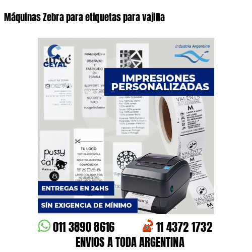 Máquinas Zebra para etiquetas para vajilla