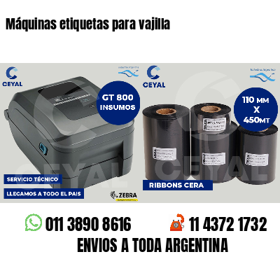 Máquinas etiquetas para vajilla