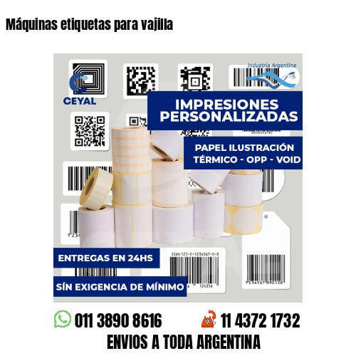 Máquinas etiquetas para vajilla