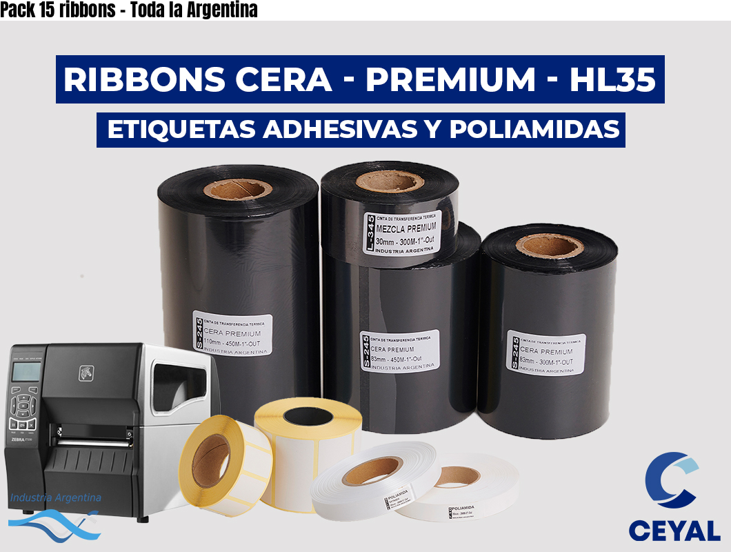Pack 15 ribbons – Toda la Argentina