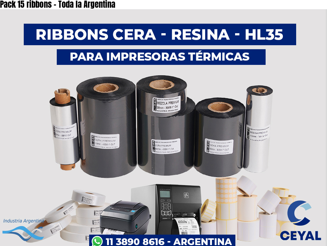 Pack 15 ribbons – Toda la Argentina