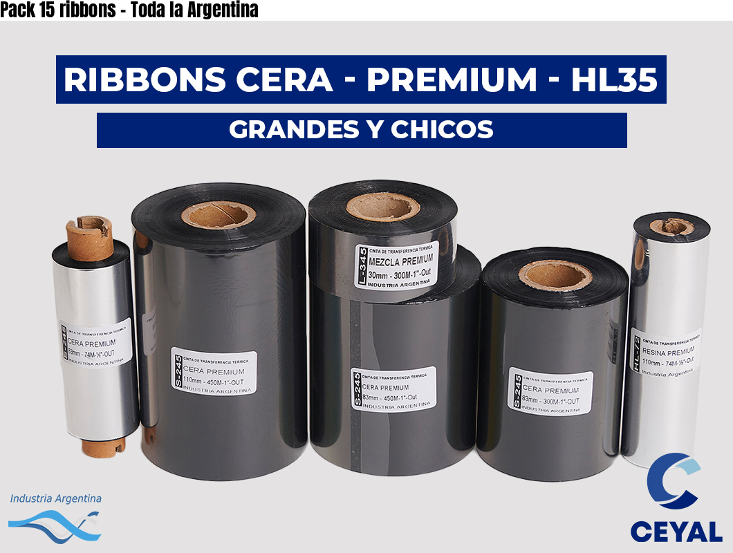 Pack 15 ribbons – Toda la Argentina