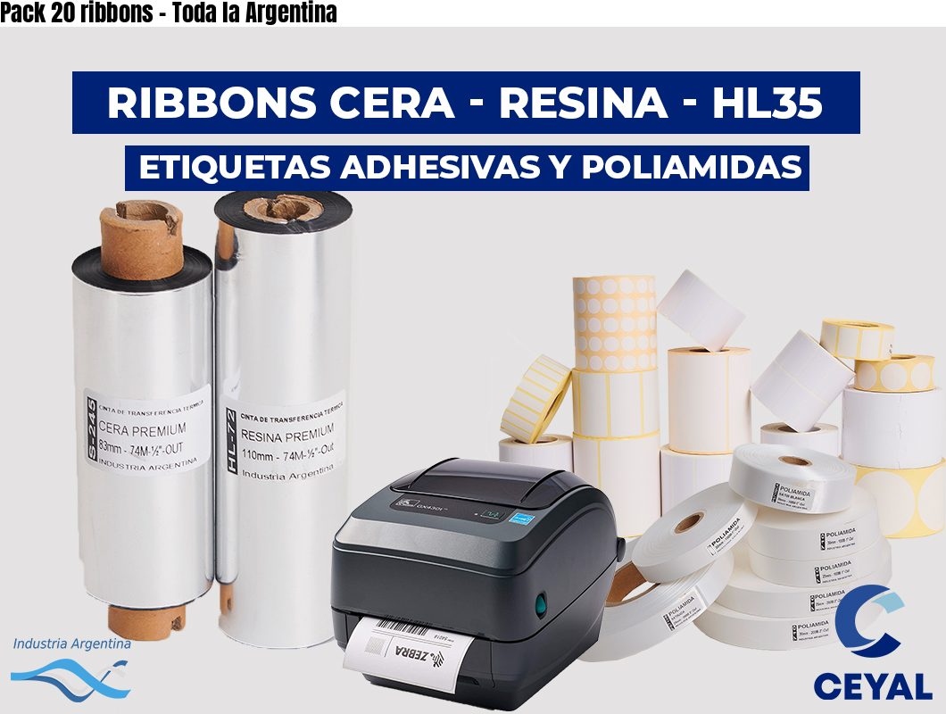 Pack 20 ribbons – Toda la Argentina