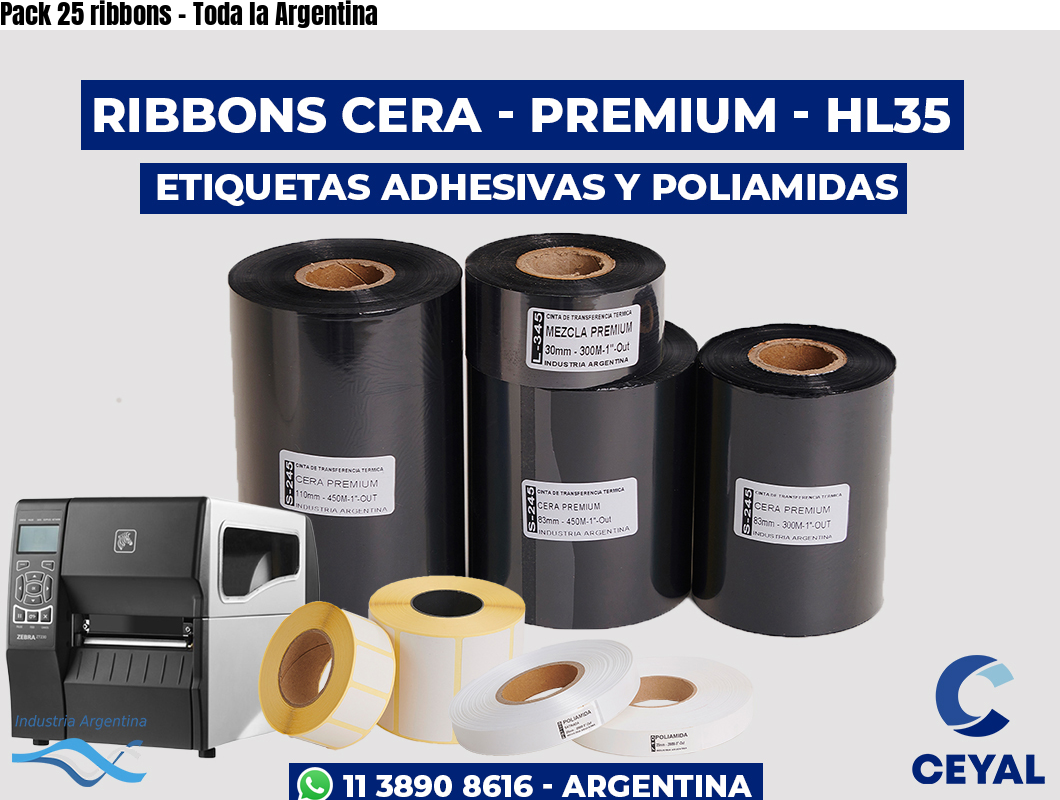 Pack 25 ribbons – Toda la Argentina