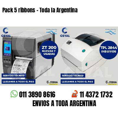 Pack 5 ribbons - Toda la Argentina