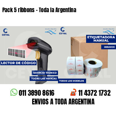 Pack 5 ribbons - Toda la Argentina