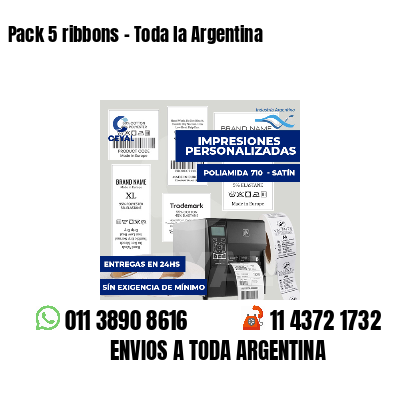 Pack 5 ribbons - Toda la Argentina