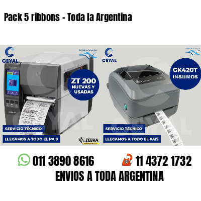Pack 5 ribbons - Toda la Argentina