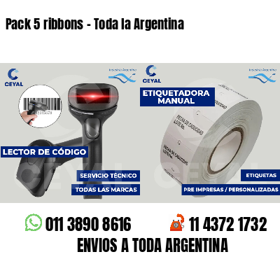 Pack 5 ribbons - Toda la Argentina