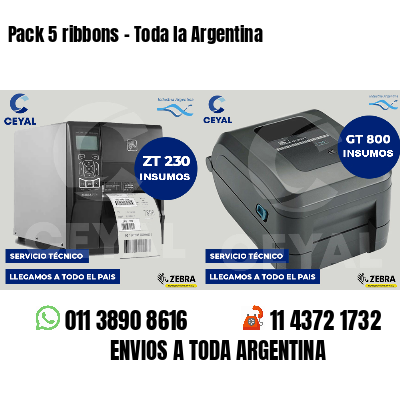 Pack 5 ribbons - Toda la Argentina