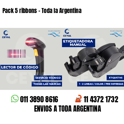 Pack 5 ribbons - Toda la Argentina