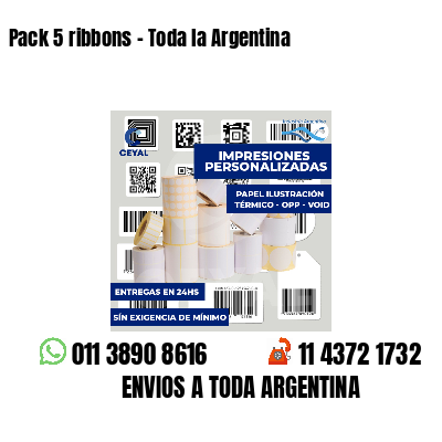 Pack 5 ribbons - Toda la Argentina