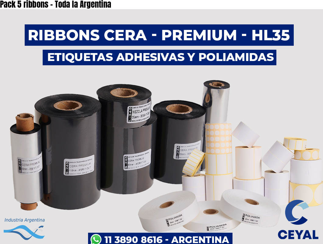 Pack 5 ribbons – Toda la Argentina