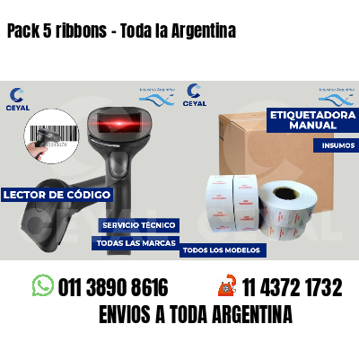 Pack 5 ribbons - Toda la Argentina