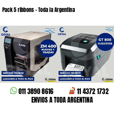 Pack 5 ribbons - Toda la Argentina
