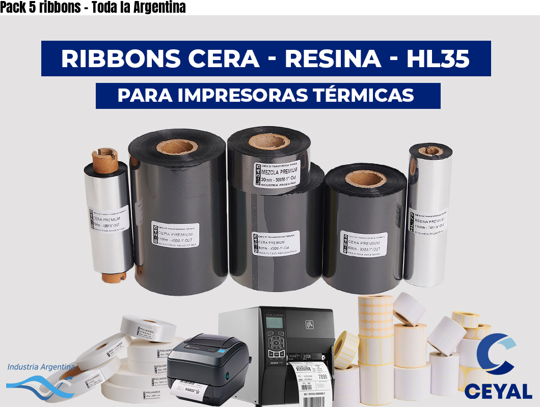 Pack 5 ribbons – Toda la Argentina