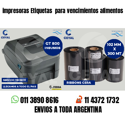 impresoras Etiquetas  para vencimientos alimentos
