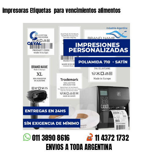 impresoras Etiquetas  para vencimientos alimentos