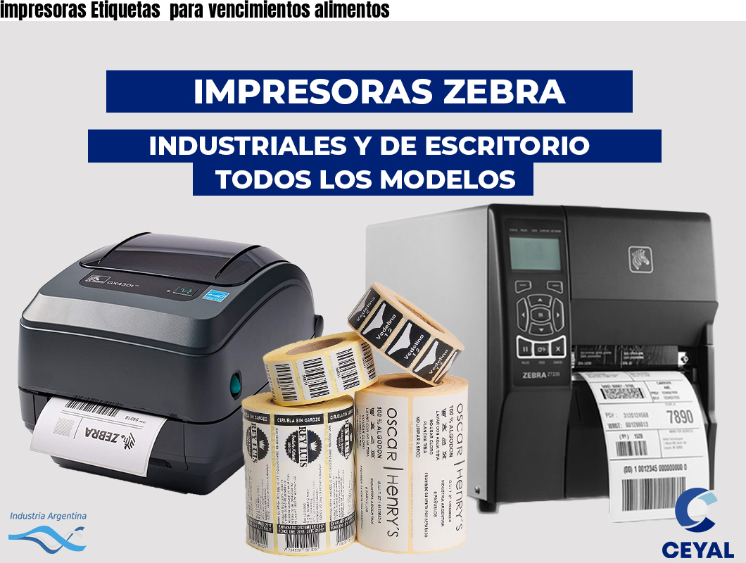 impresoras Etiquetas  para vencimientos alimentos