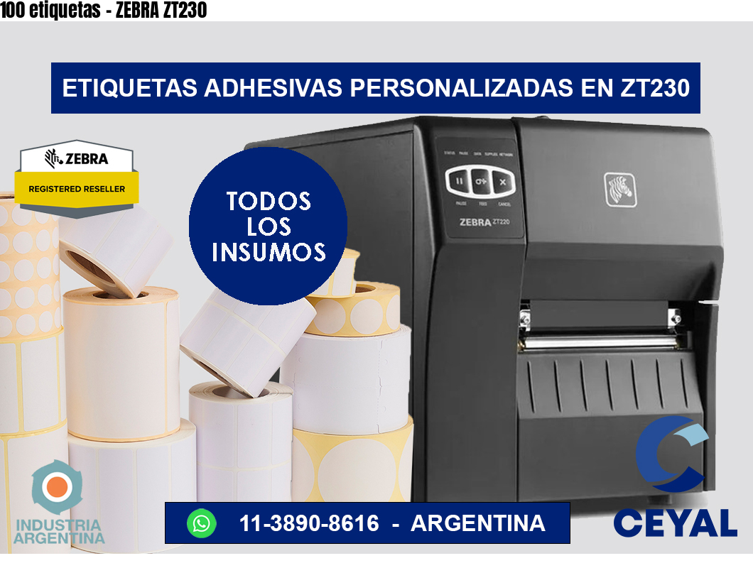 100 etiquetas – ZEBRA ZT230