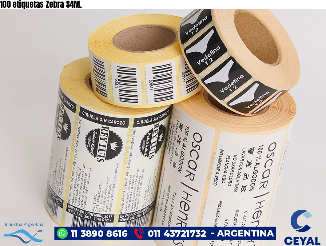 100 etiquetas Zebra S4M.