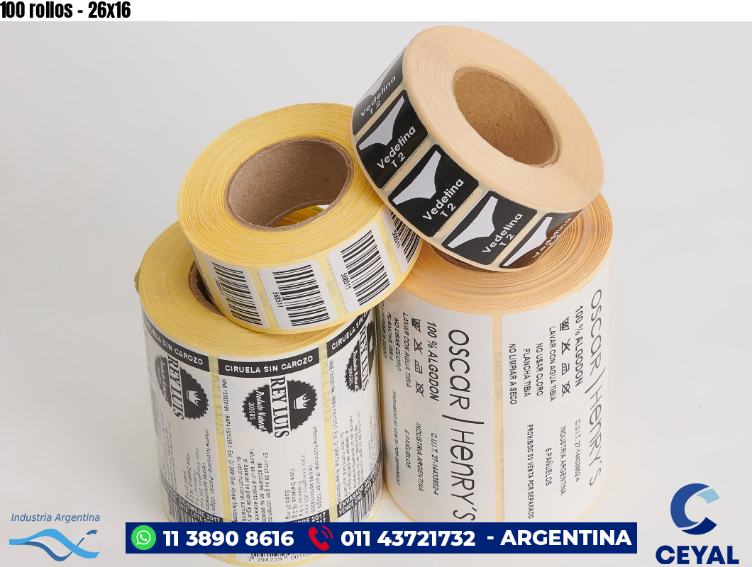100 rollos - 26x16