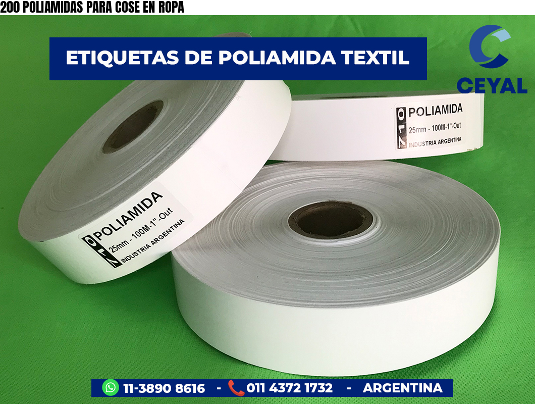 200 POLIAMIDAS PARA COSE EN ROPA