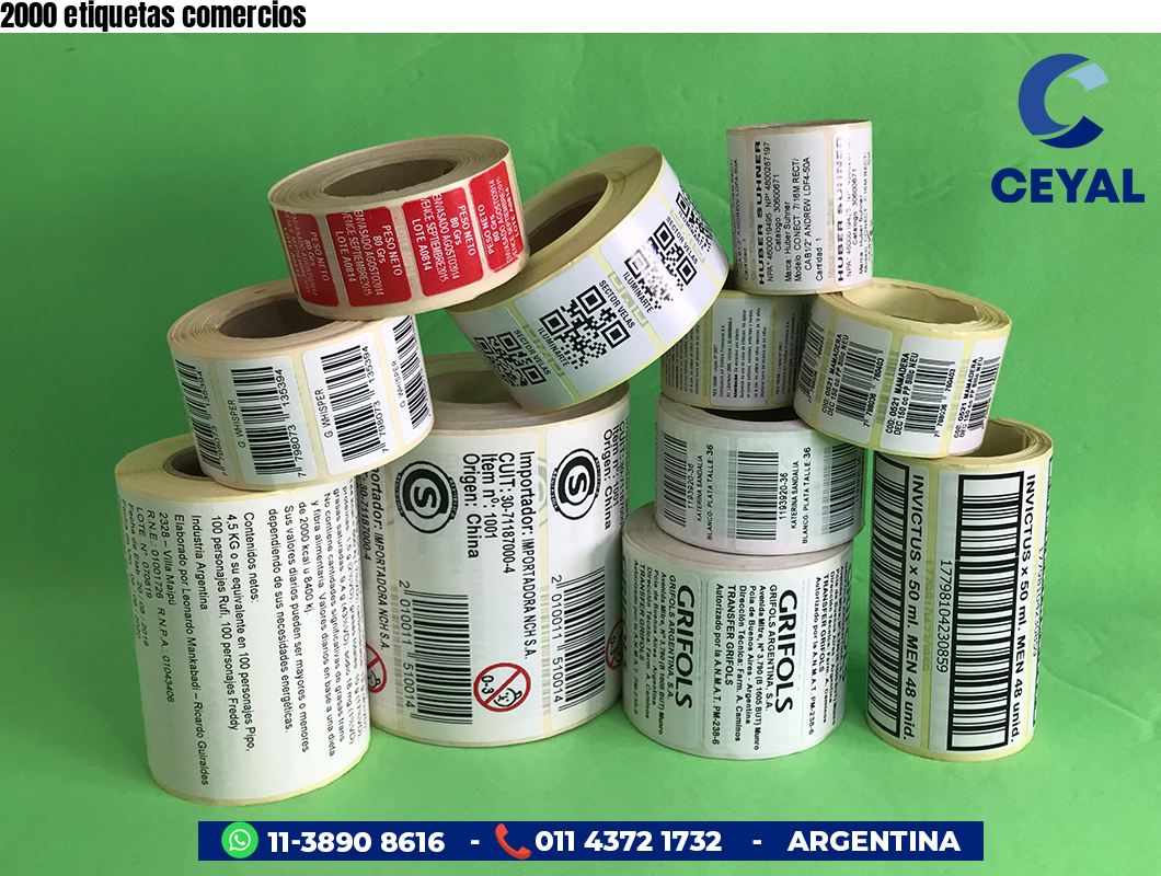 2000 etiquetas comercios