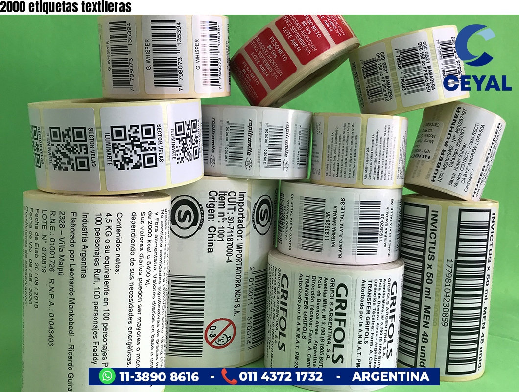 2000 etiquetas textileras