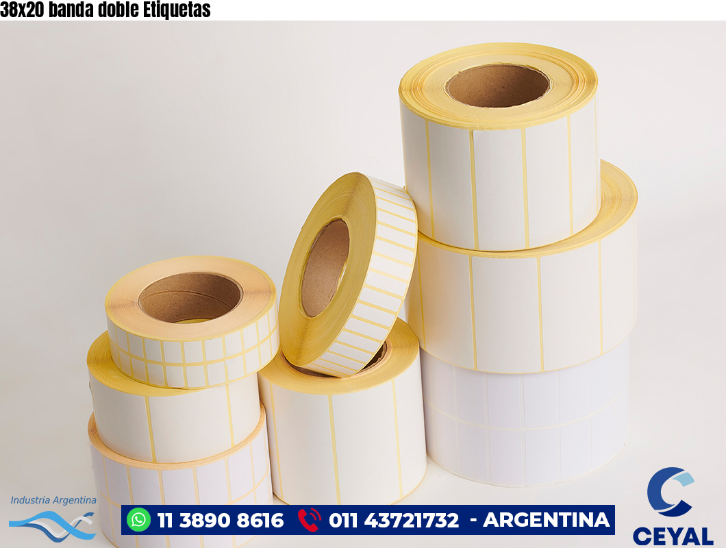 38x20 banda doble Etiquetas