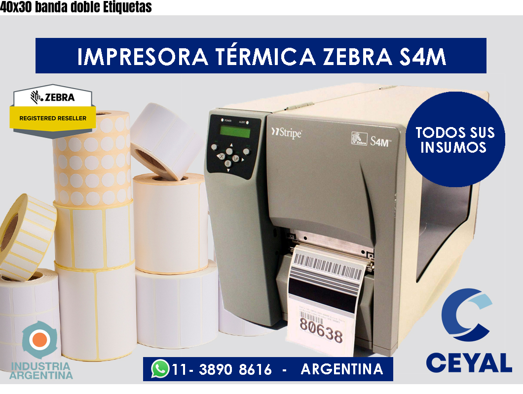 40x30 banda doble Etiquetas