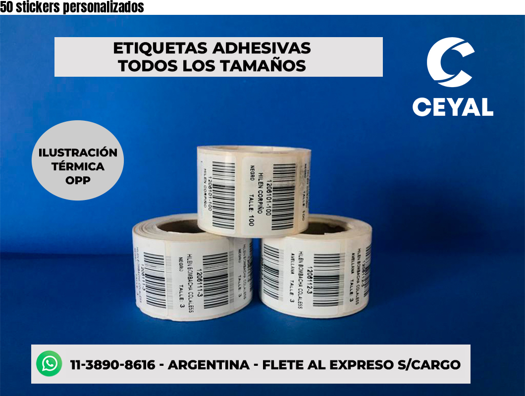 50 stickers personalizados 