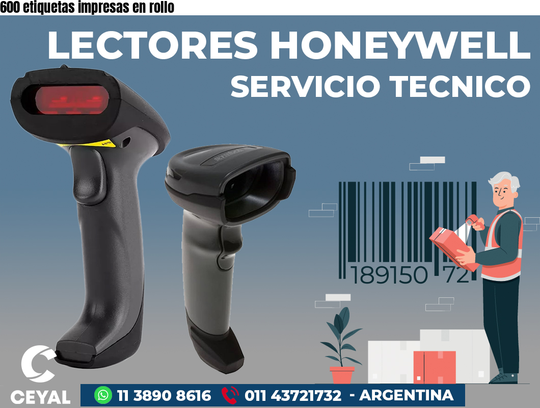 600 etiquetas impresas en rollo