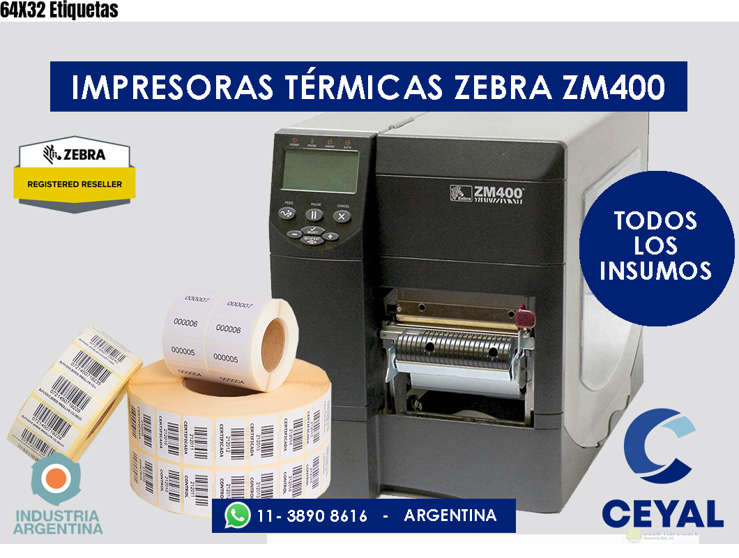 64X32 Etiquetas