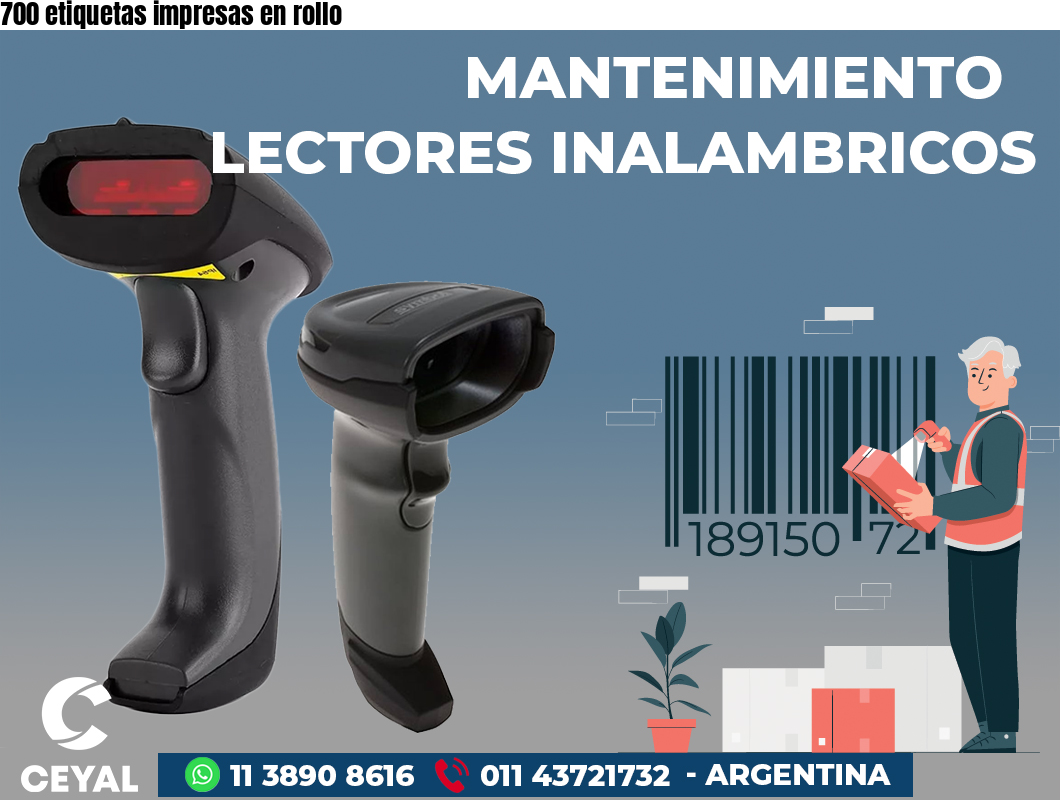 700 etiquetas impresas en rollo