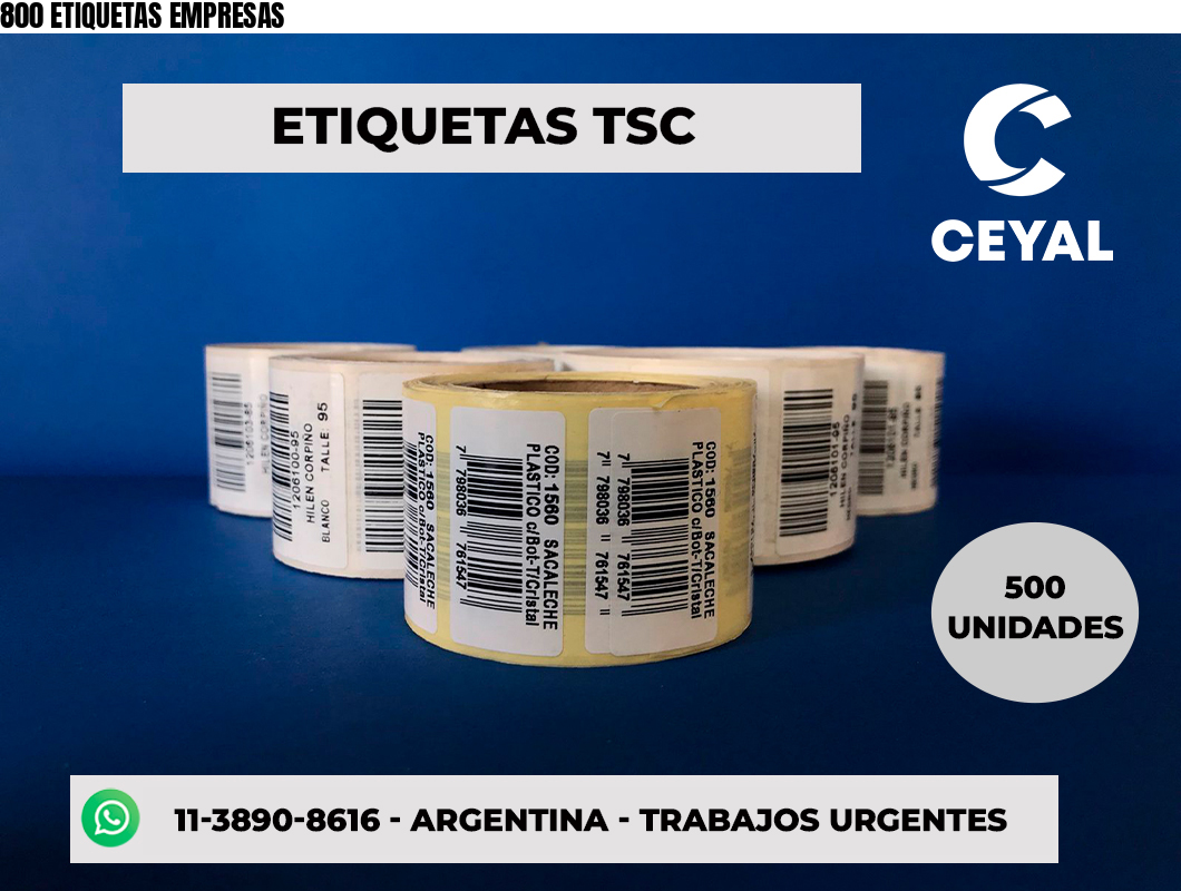 800 ETIQUETAS EMPRESAS