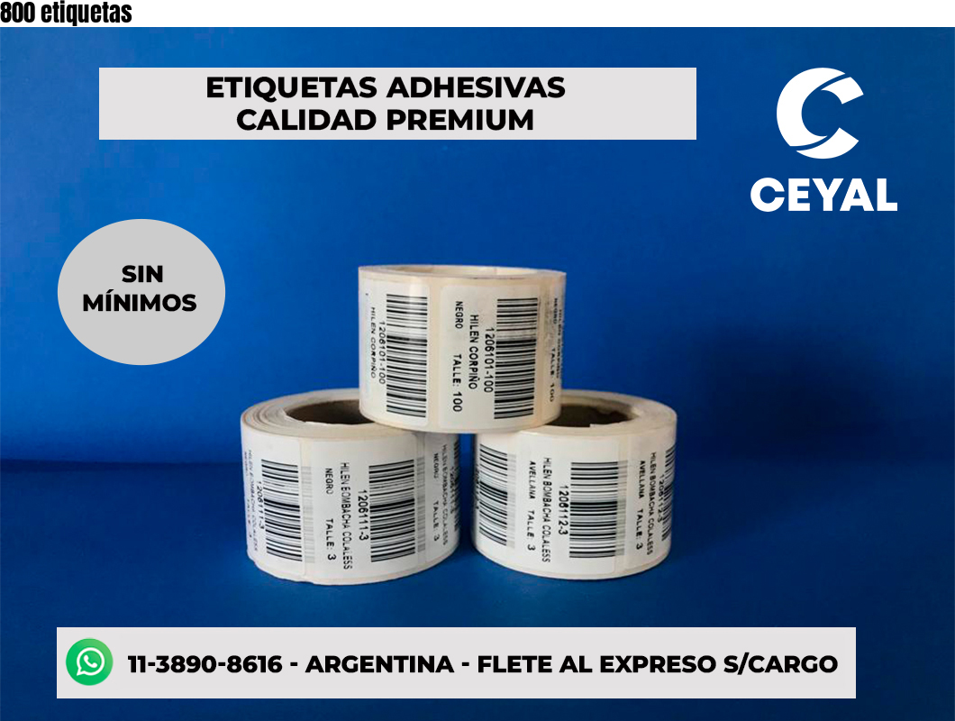 800 etiquetas