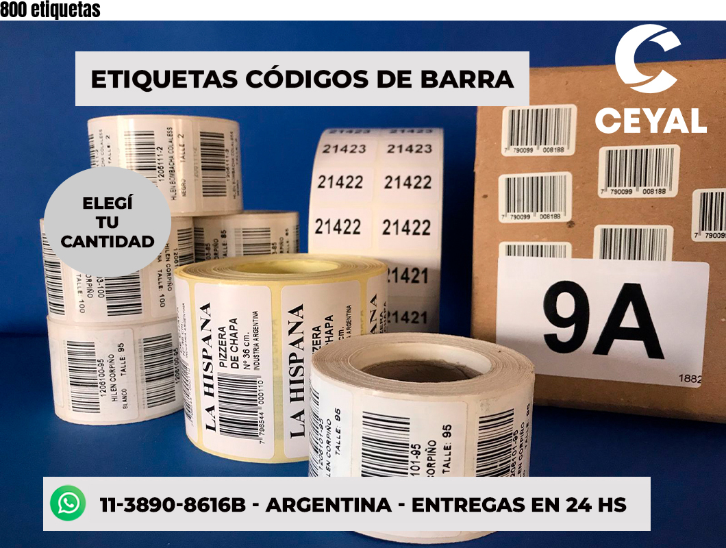 800 etiquetas