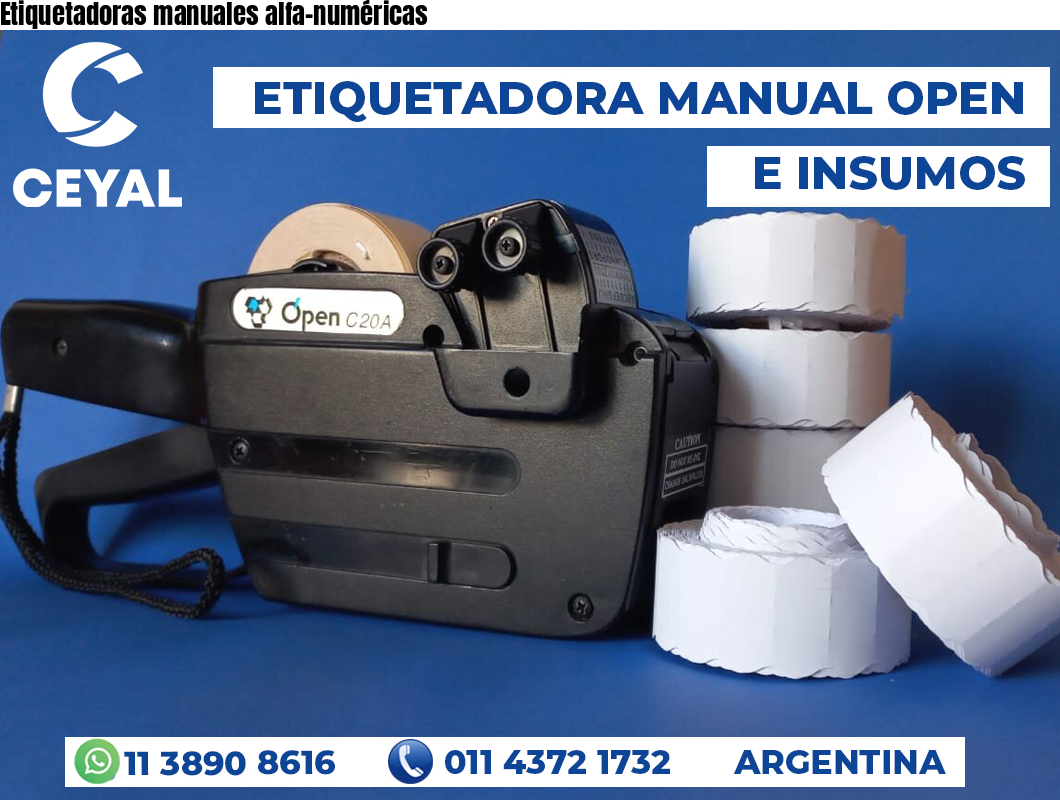 Etiquetadoras manuales alfa-numéricas