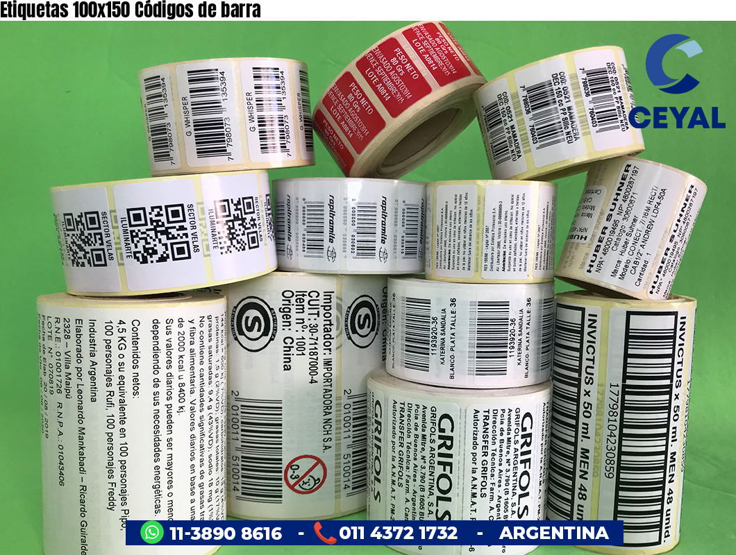 Etiquetas 100x150 Códigos de barra