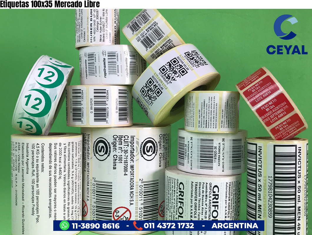 Etiquetas 100x35 Mercado Libre