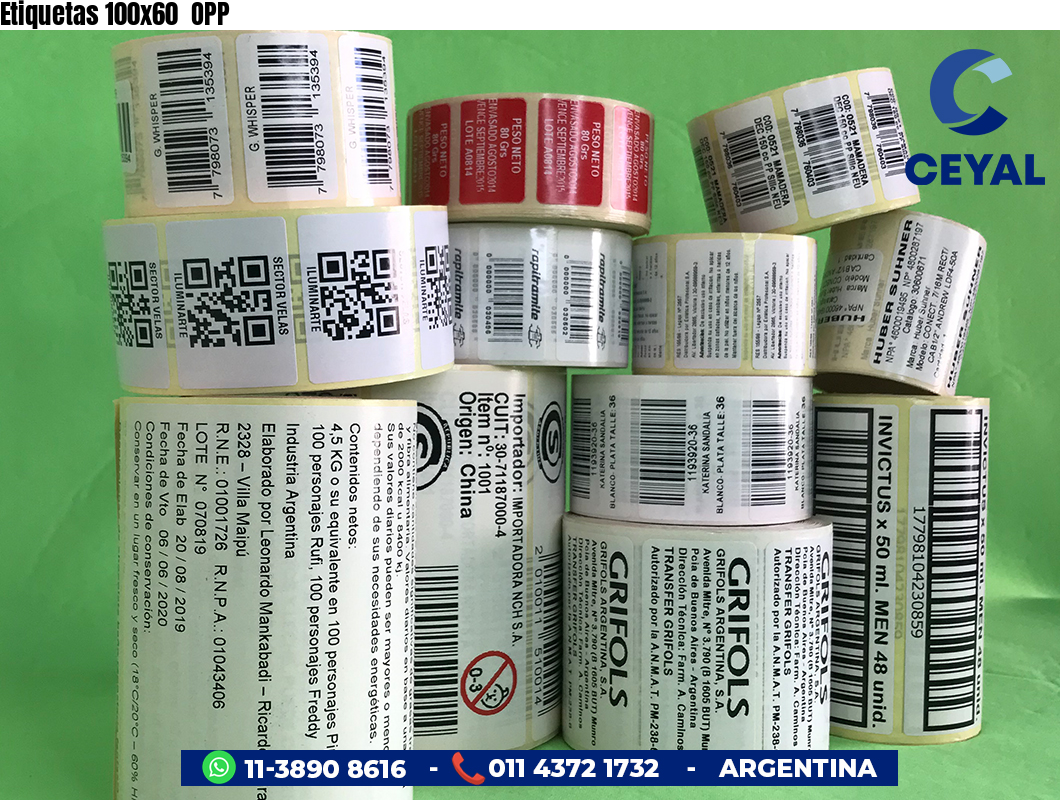 Etiquetas 100x60  OPP