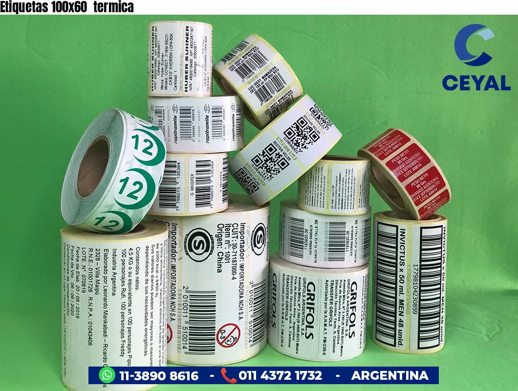 Etiquetas 100x60  termica