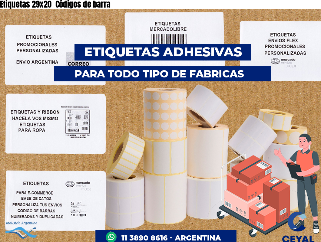 Etiquetas 29x20  Códigos de barra