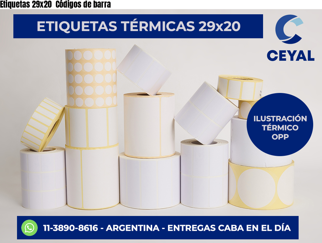 Etiquetas 29×20  Códigos de barra