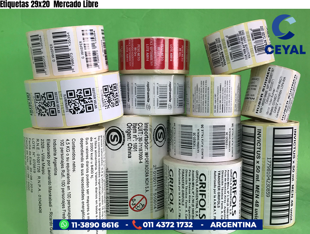 Etiquetas 29x20  Mercado Libre