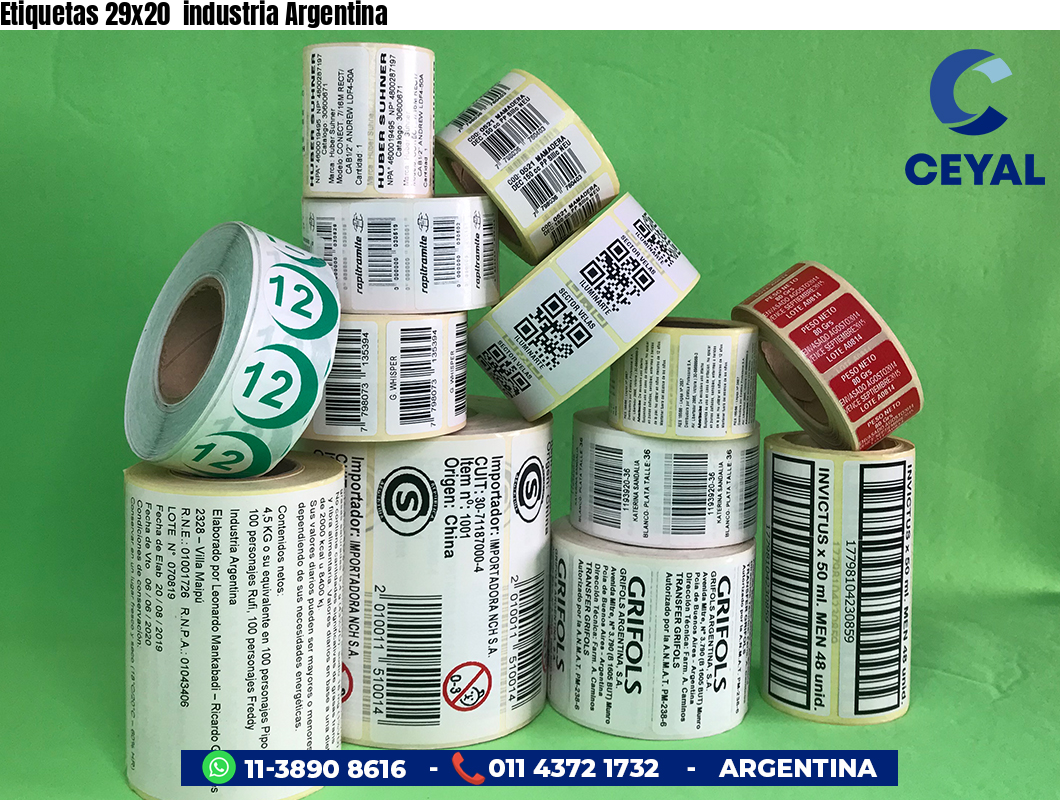 Etiquetas 29x20  industria Argentina
