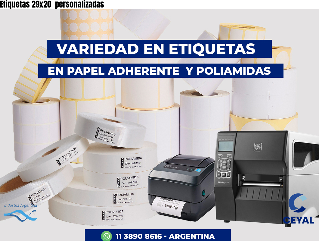 Etiquetas 29x20  personalizadas